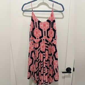 TBags NWOT vintage print red, white and black contemporary chic spring dress